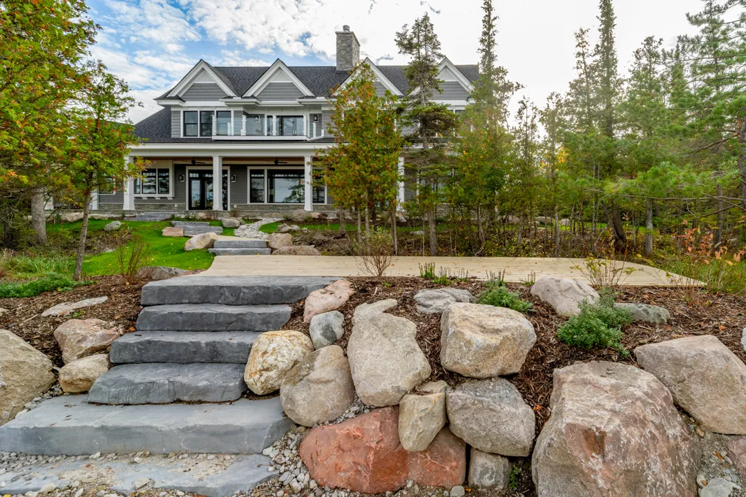 Photo of a custom built home on Lake Charlevoix in northern Michigan