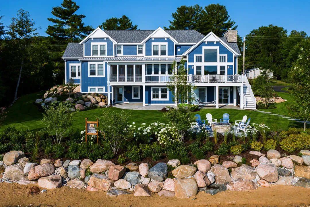 Photo of a custom-built home on Lake Charlevoix in northern Michigan